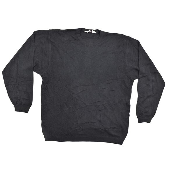 Dalmine Men's Black Wool Pullover Sweater L Made in Italy Virgin Wool - Picture 1 of 8